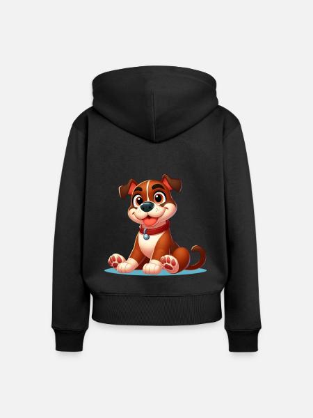 Boxer 3 - Frauen Premium Bio Zip Hoodie - Schwarz