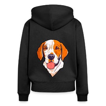 Hundehalter Welpen Herrchen - Frauen Premium Bio Zip Hoodie - Schwarz - Hinten - Julia (174cm)