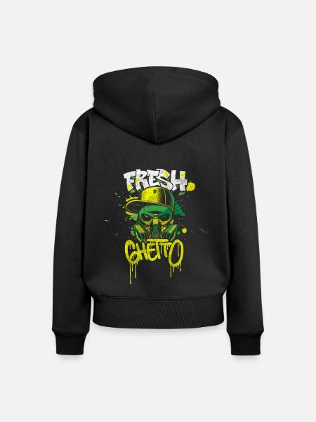 Graffiti Kunst Mode Auffällig - Frauen Premium Bio Zip Hoodie - Schwarz