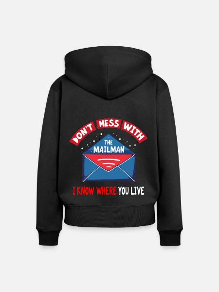 Lustiger Spruch für Postboten - Frauen Premium Bio Zip Hoodie - Schwarz
