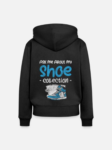 Schuh Sammler Modisch Sucht - Frauen Premium Bio Zip Hoodie - Schwarz