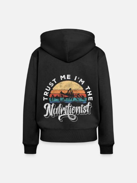 Ernährungsberater Gesund - Frauen Premium Bio Zip Hoodie - Schwarz