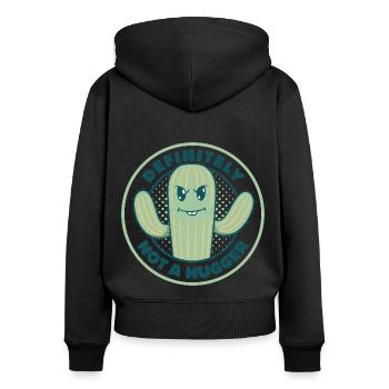 Definitely Not a Hugger - Women's Premium Organic Zip Hoodie - black - Back - Julia (174cm)