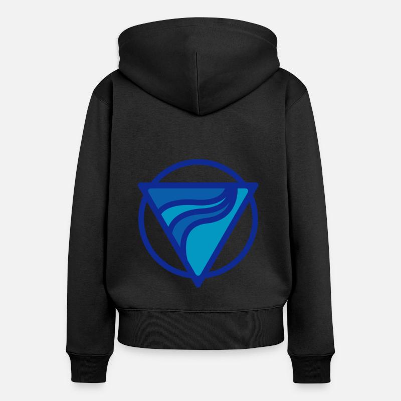 ÉLÉMENT EAU - Sweat à capuche zippé Premium bio Femme - noir
