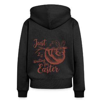 Just Waiting For Easter - Women's Premium Organic Zip Hoodie - black - Back - Julia (174cm)