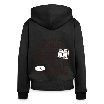 A Good Book - Women's Premium Organic Zip Hoodie - black - Back - Julia (174cm)