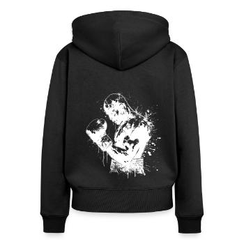 boxing martial arts boxer boxing fight knock out - Women's Premium Organic Zip Hoodie - black - Back - Julia (174cm)