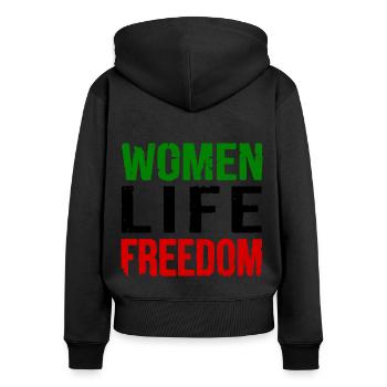 Women life freedom - Women's Premium Organic Zip Hoodie - black - Back - Julia (174cm)