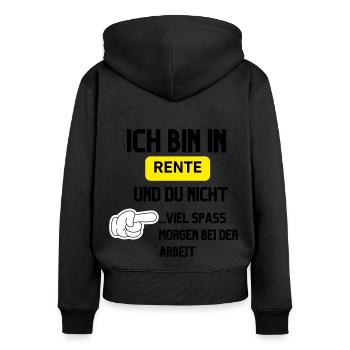 I'm retired - Women's Premium Organic Zip Hoodie - black - Back - Julia (174cm)