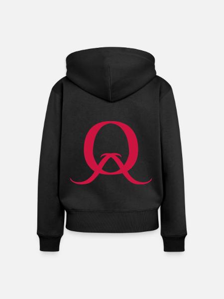 Buchstabe Q - Frauen Premium Bio Zip Hoodie - Schwarz