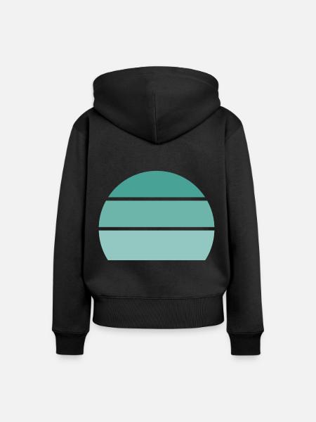 Blau - Sonnenuntergang - Frauen Premium Bio Zip Hoodie - Schwarz