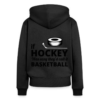 Eishockeyspieler Team Torwart Basketball Lustig - Frauen Premium Bio Zip Hoodie - Schwarz - Hinten - Julia (174cm)