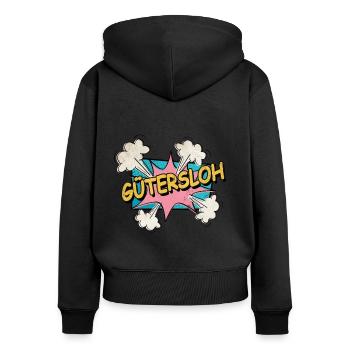 Gütersloh Germany City Font Pop Art Comic - Women's Premium Organic Zip Hoodie - black - Back - Julia (174cm)
