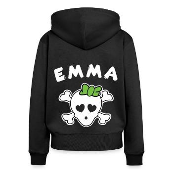 Pirate Emma Design pour les filles et les femmes - Sweat à capuche zippé Premium bio Femme - noir - Dos - Julia (174cm)