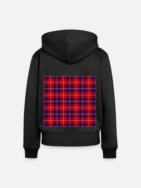 blau-roter Schotte - Frauen Premium Bio Zip Hoodie - Schwarz