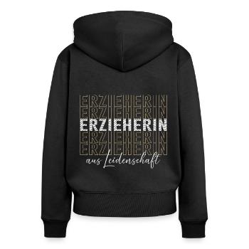 Erzieherin Kindergarten Kita Beruf Kindergärtnerin - Frauen Premium Bio Zip Hoodie - Schwarz - Hinten - Julia (174cm)