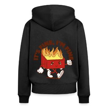 Dumpster Fire Vibes - Women's Premium Organic Zip Hoodie - black - Back - Julia (174cm)