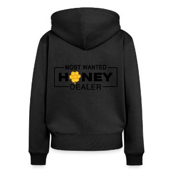 Hobby beekeeper loves honey "Honey-dealer" - Women's Premium Organic Zip Hoodie - black - Back - Julia (174cm)