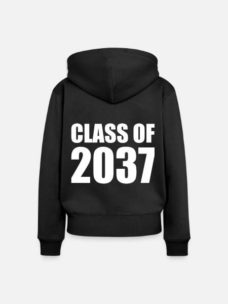 Class of 2037 - Frauen Premium Bio Zip Hoodie - Schwarz