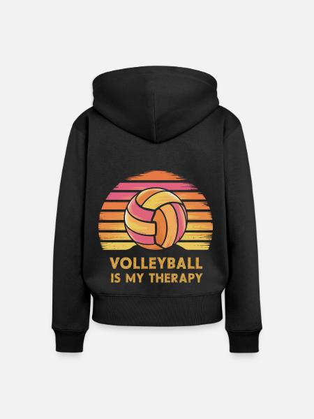 Volleyball - Frauen Premium Bio Zip Hoodie - Schwarz