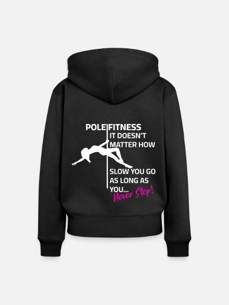 Pole dance Silhouette Spruch - Frauen Premium Bio Zip Hoodie - Schwarz
