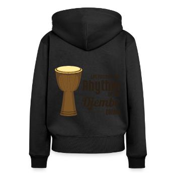 Djembe Player Drummer Music Drum Musician - Women's Premium Organic Zip Hoodie - black - Back - Julia (174cm)