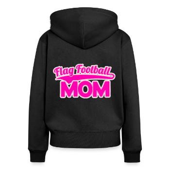 Flag Football Maman Mutter Mama - Sweat à capuche zippé Premium bio Femme - noir - Dos - Julia (174cm)