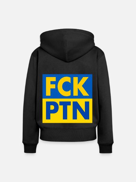 Fck ptn - Frauen Premium Bio Zip Hoodie - Schwarz