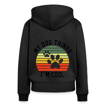 My Dog Things In Cool Dog - Women's Premium Organic Zip Hoodie - black - Back - Julia (174cm)