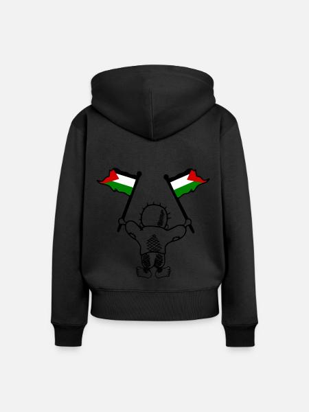 Free palestine handala - Frauen Premium Bio Zip Hoodie - Schwarz