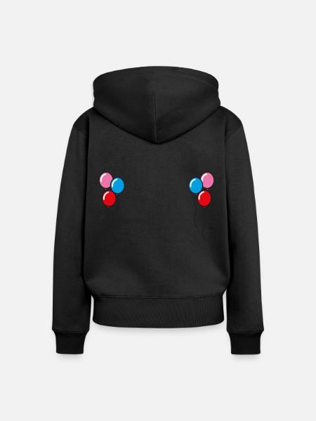 Luftballons Geschenkidee - Frauen Premium Bio Zip Hoodie - Schwarz