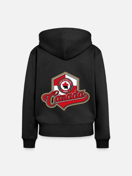 Canada - Frauen Premium Bio Zip Hoodie - Schwarz