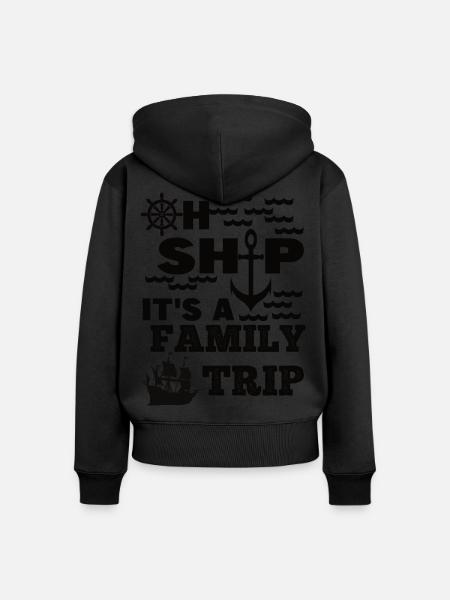 Family ship trip - Frauen Premium Bio Zip Hoodie - Schwarz