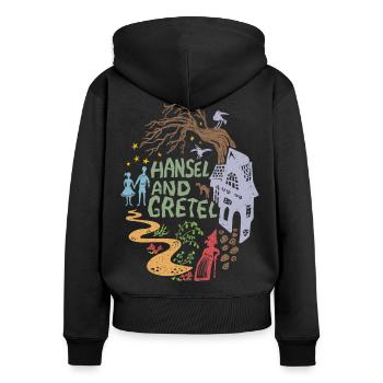 Hansel and Gretel Witch House Vintage - Women's Premium Organic Zip Hoodie - black - Back - Julia (174cm)