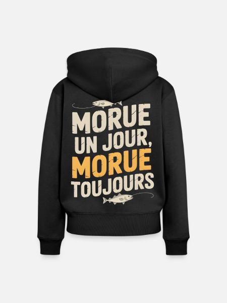 Einmal Kabeljau Kabeljau - Frauen Premium Bio Zip Hoodie - Schwarz