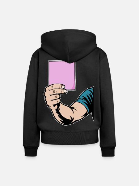 Pinke Karte - Frauen Premium Bio Zip Hoodie - Schwarz