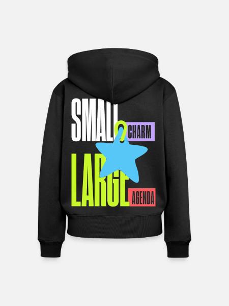 Sternanhänger – Small Charm Large Agenda - Frauen Premium Bio Zip Hoodie - Schwarz