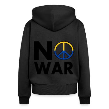 No war - Women's Premium Organic Zip Hoodie - black - Back - Julia (174cm)