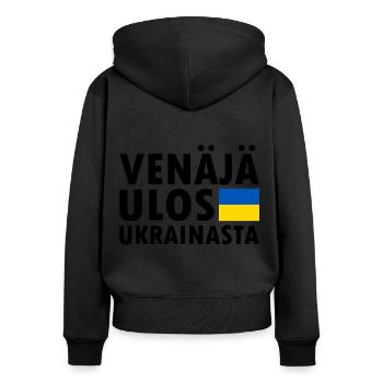 venäjä ulos ukrainasta - Frauen Premium Bio Zip Hoodie - Schwarz - Hinten - Julia (174cm)