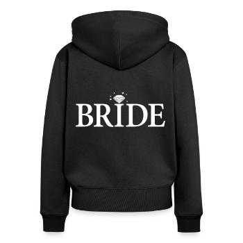 Cool Bride Matching Couple Engagement Wedding - Women's Premium Organic Zip Hoodie - black - Back - Julia (174cm)