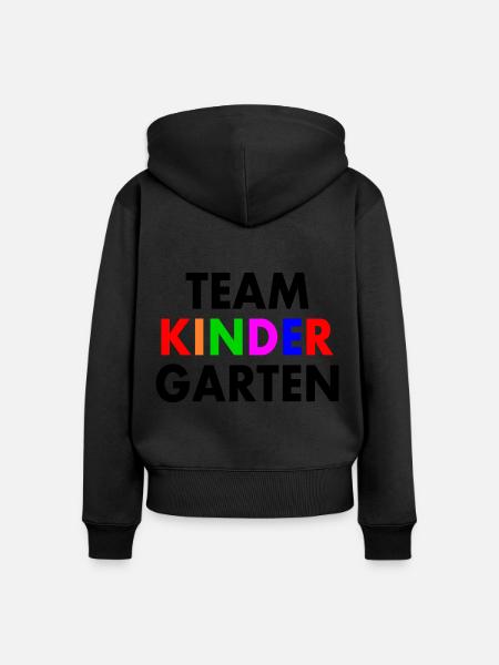 Team kindergarten - Frauen Premium Bio Zip Hoodie - Schwarz