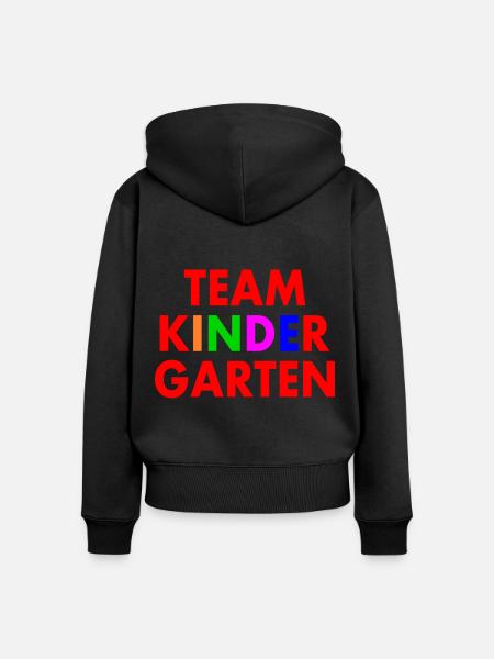 Team kindergarten - Frauen Premium Bio Zip Hoodie - Schwarz