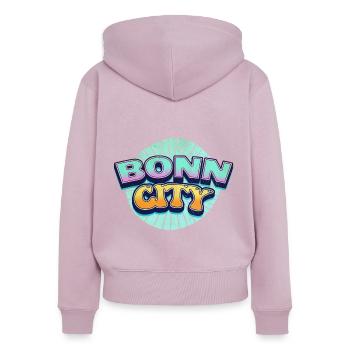 Bonn Germany City Font Pop Art Comic - Women's Premium Organic Zip Hoodie - dusky pink - Back - Julia (174cm)