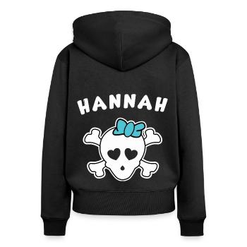 Piratin Hannah Design für Mädchen und Frauen - Frauen Premium Bio Zip Hoodie - Schwarz - Hinten - Julia (174cm)