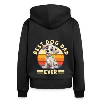 Hund Best Dog Dad Ever Bester Hunde Papa Vater - Frauen Premium Bio Zip Hoodie - Schwarz - Hinten - Julia (174cm)