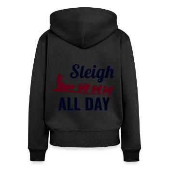 Husky Schlitten Hunderennen Alaskan Racers - Frauen Premium Bio Zip Hoodie - Schwarz - Hinten - Julia (174cm)