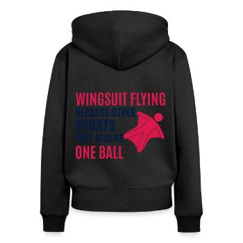 Wingsuit fliegen Base Jumping Fallschirmspringen Wingsuiting - Frauen Premium Bio Zip Hoodie - Schwarz - Hinten - Julia (174cm)
