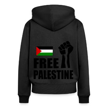 Free palestine - Women's Premium Organic Zip Hoodie - black - Back - Julia (174cm)