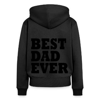 Best dad ever - Sweat à capuche zippé Premium bio Femme - noir - Dos - Julia (174cm)