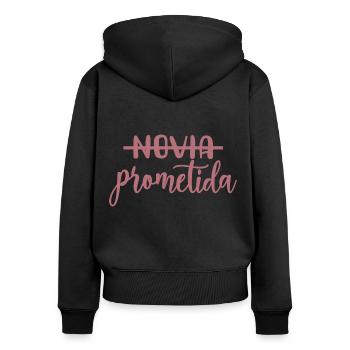 Prometida Fiancée Fiancée Mariage Mariée à être - Sweat à capuche zippé Premium bio Femme - noir - Dos - Julia (174cm)
